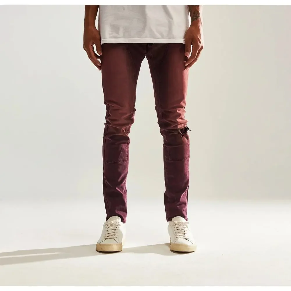 EMBELLISH MENS RIC FLARE DENIM - MAROON - 30  EMBF122-012 - Picture 6 of 6